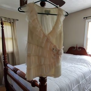 Romantic Deletta crepe ruffled blouse